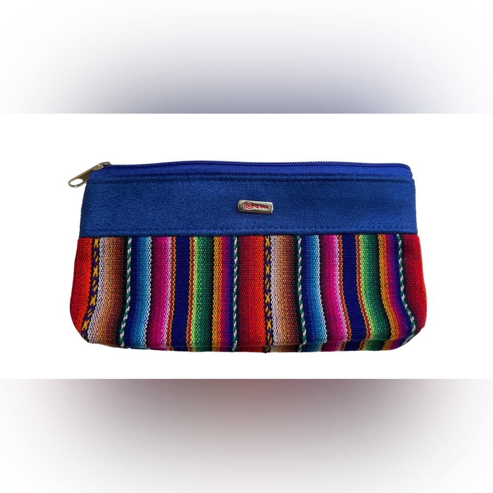 New Unique Colorful Zip Pouch Boho Peruvian Handmade Ethnic